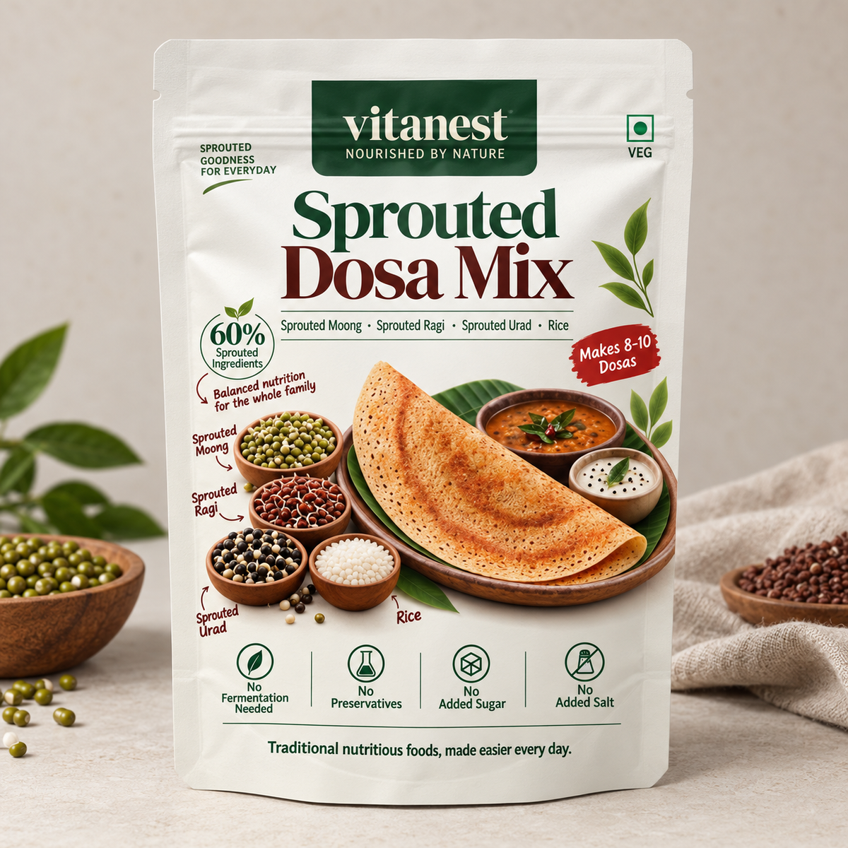 Sprouted Dosa Mix